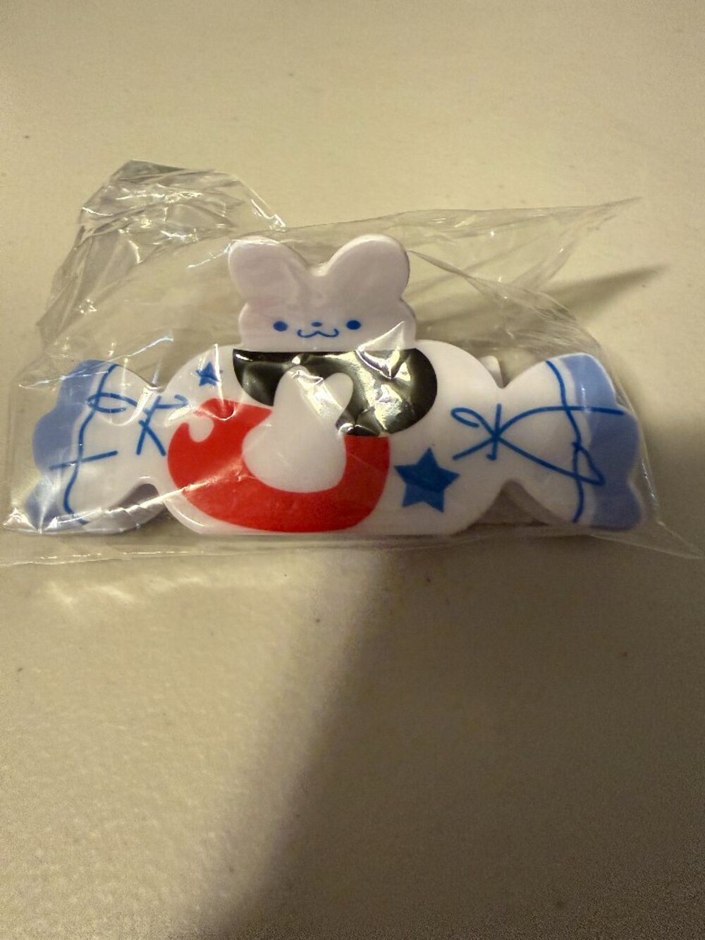 White Rabbit Candy Claw Clip Hair Accessory - Blue